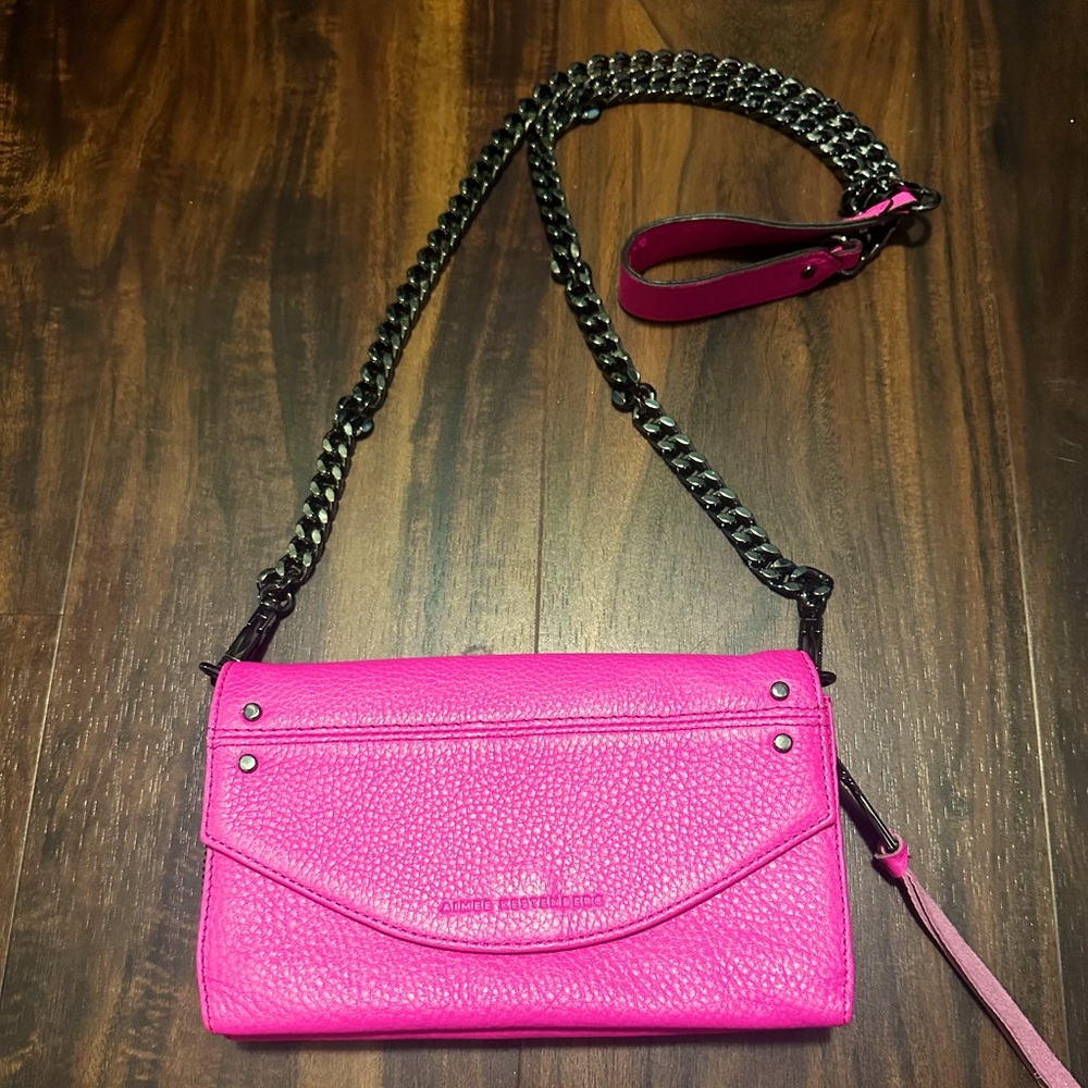 LIKE NEW Crossbody Hot Pink Leather Bag